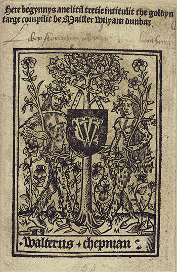Dunbar's The Goldyn Targe in the Chepman and Myllar Prints of 1508. (National Library of Scotland)